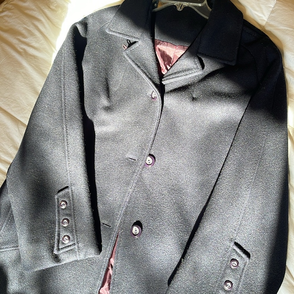 Vintage ILGWU International Ladies Garment Workers Union Wool peacoat L blue